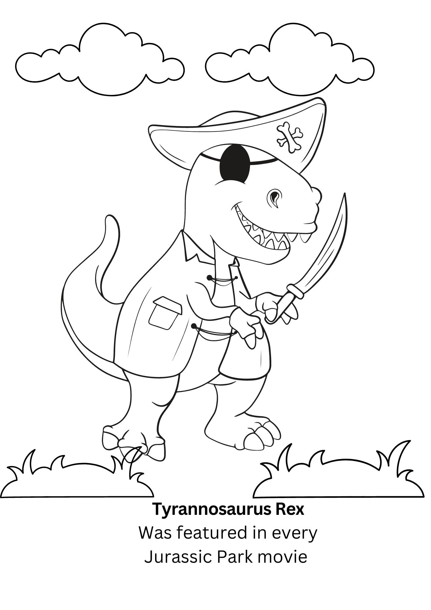 Dino-Roarrr Worksheets Coloring Pages- 50 Printable Coloring Worksheet Pages 3-10yrs