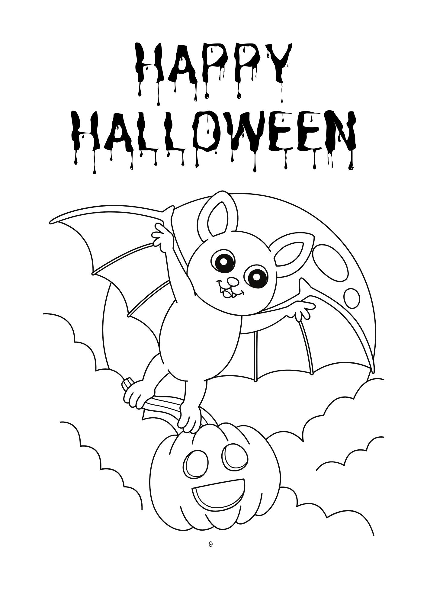 Spooky Halloween Coloring Worksheets – 50 Printable Pages of Spooky Fun- 3-10yrs