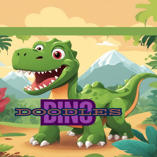 Dino Doodles Fun Facts Kids Coloring Worksheets- 50 Printable Coloring Pages- 3-10yrs