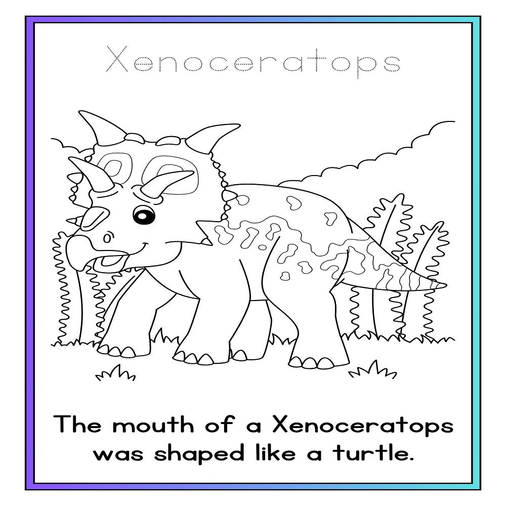 Dino Doodles Fun Facts Kids Coloring Worksheets- 50 Printable Coloring Pages- 3-10yrs